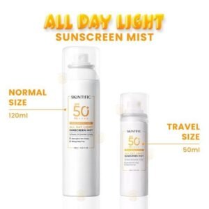 SKINTIFIC-ALL DAY LIGHT SUNSCREEN MIST SPF 50 PA++++-120ML