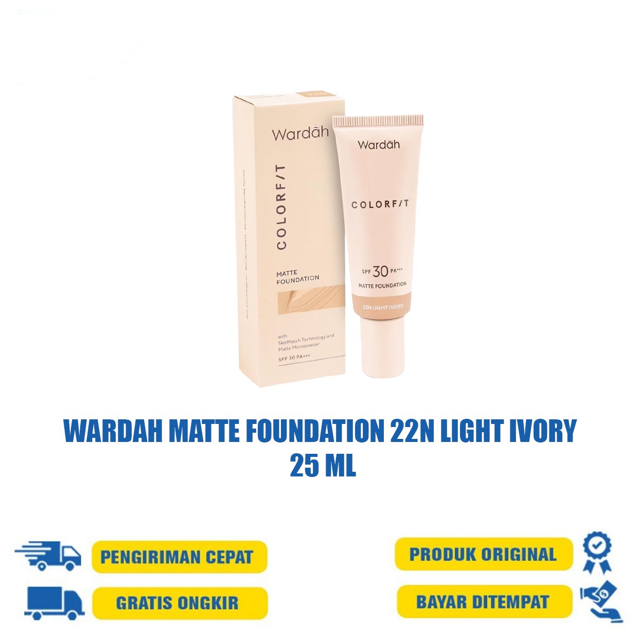 WARDAH MATTE FOUNDATION 22N LIGHT IVORY 25 ML
