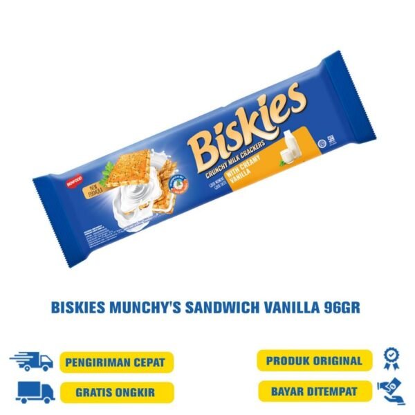 BISKIES MUNCHY'S SANDWICH VANILLA 96GR