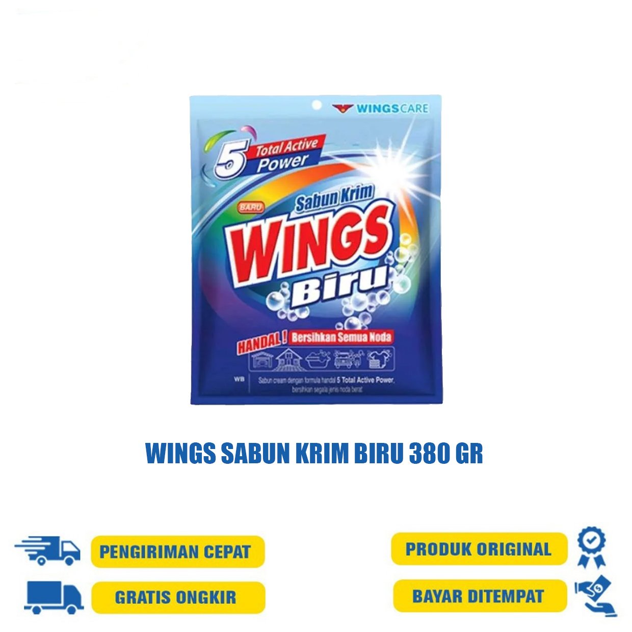 WINGS SABUN KRIM BIRU 380 GR