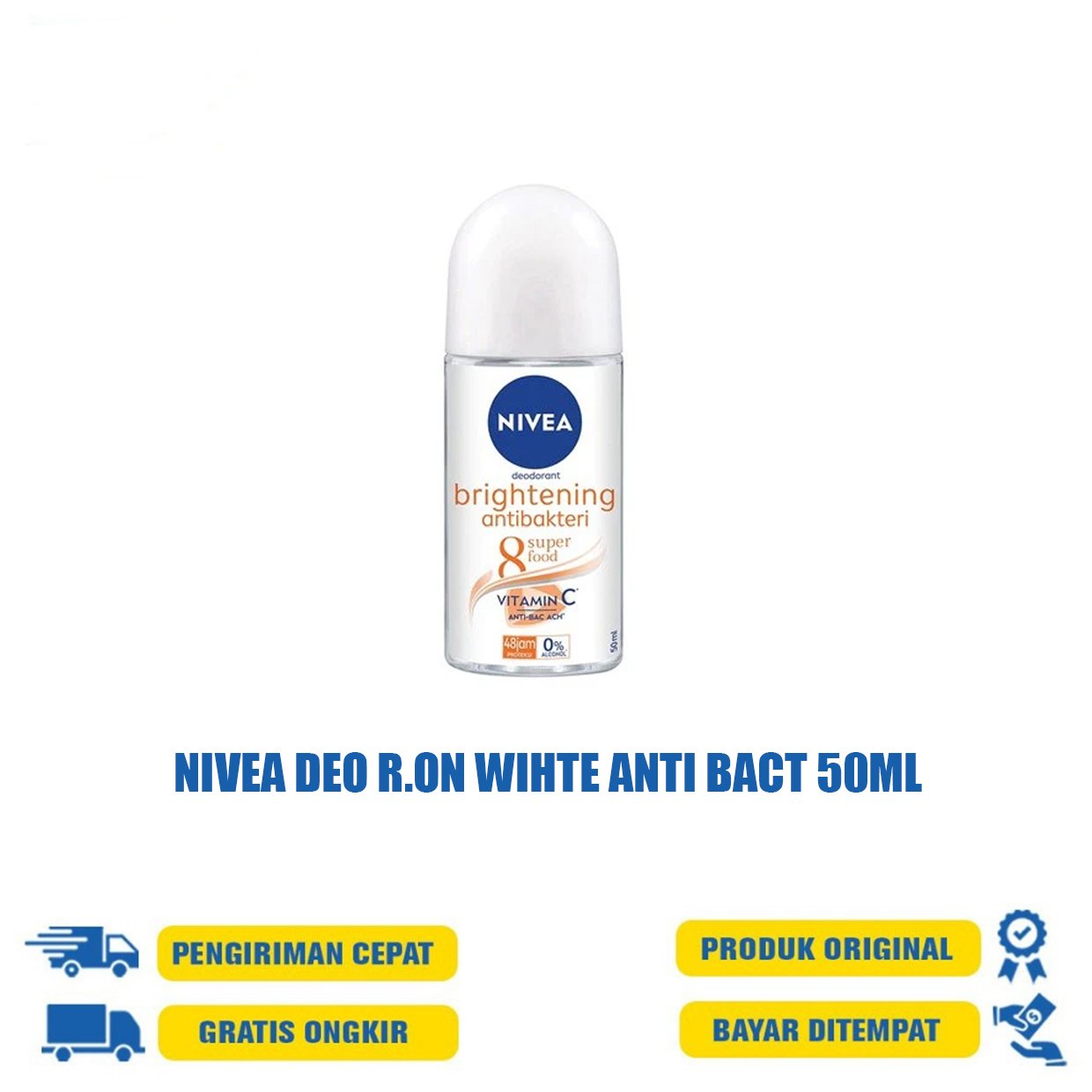 NIVEA DEO R.ON WIHTE ANTI BACT 50ML