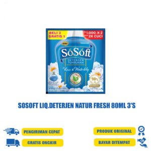 SOSOFT LIQ.DETERJEN NATUR FRESH 80ML 3'S