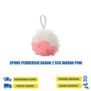 SPONS PEMBERSIH BADAN 2 SISI WARNA PINK